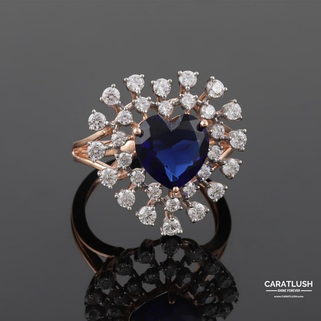 BLUE HEART DIAMOND RING