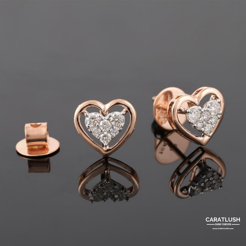 HEART DIAMOND EARINGS - CARATLUSH.COM