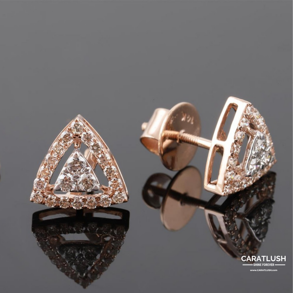 TRIANGLE DIAMOND STUDS - CARATLUSH.COM